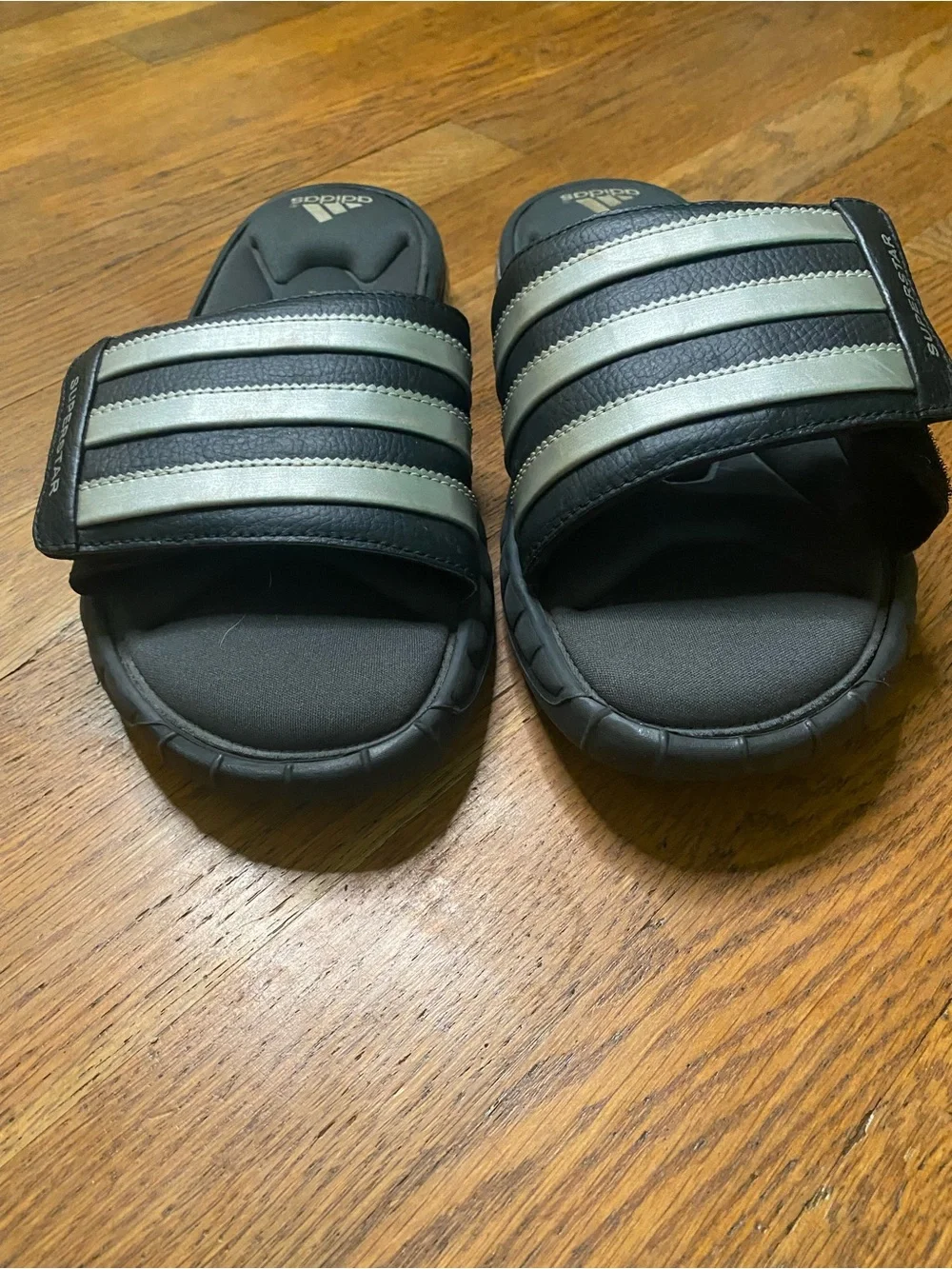 Adidas Superstar FitFOAM Slide Sandals Black Silver Men’s Size 8